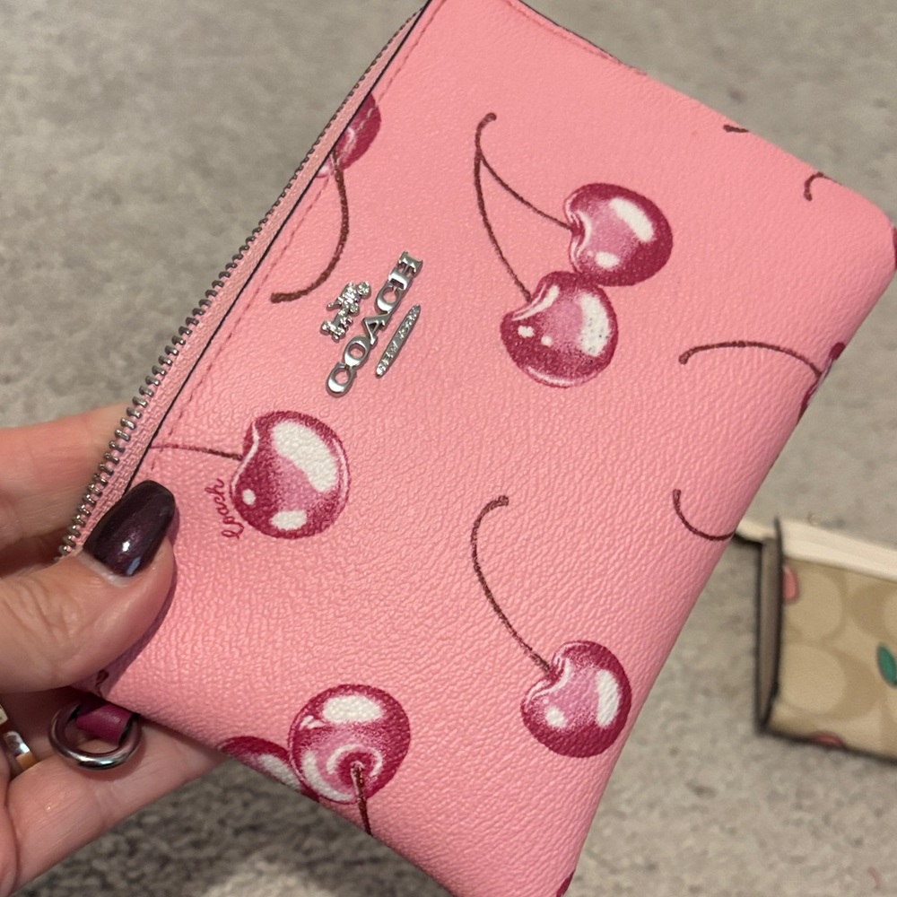 Bundle Coach Wallet and Pouch Set with Cherry and Strawberry Prints - Picture 5 of 9